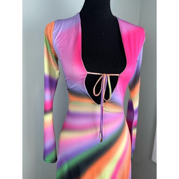 NWT (minor flaw) AFRM Clario Maxi Dress in Mod Stripe size SMALL - Picture 2 of 13